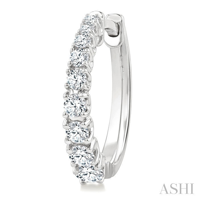 Graduated Diamond Fashion Hoop Earrings