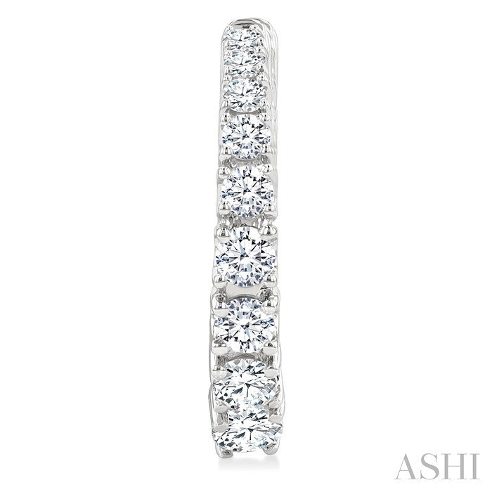 Graduated Diamond Fashion Hoop Earrings