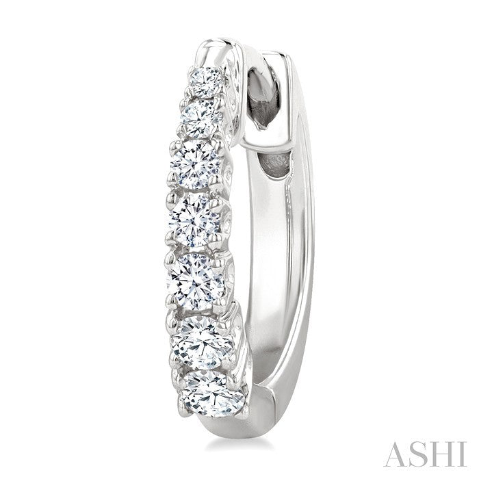 Graduated Petite Diamond Huggie Fashion Earrings