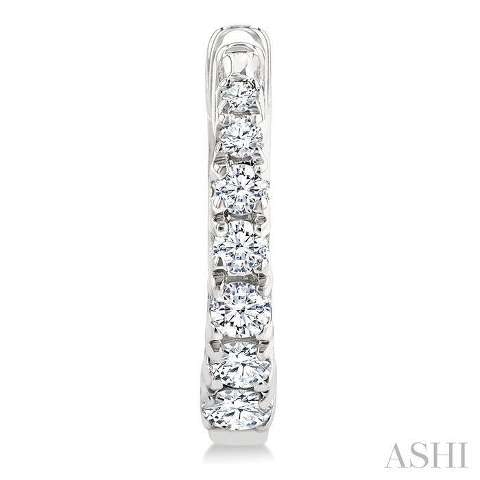 Graduated Petite Diamond Huggie Fashion Earrings