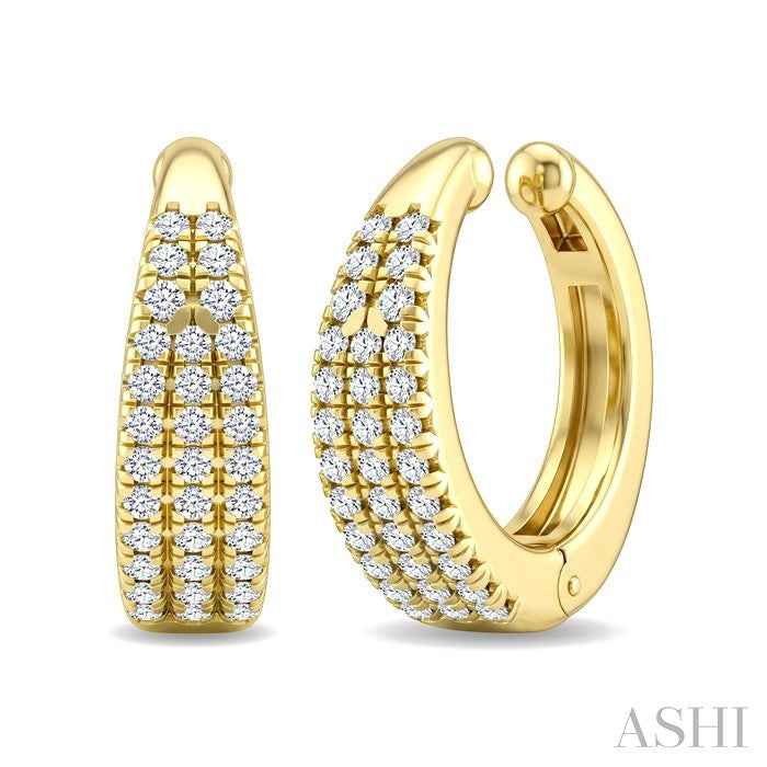 Petite Diamond Fashion Huggie Cuff Earrings