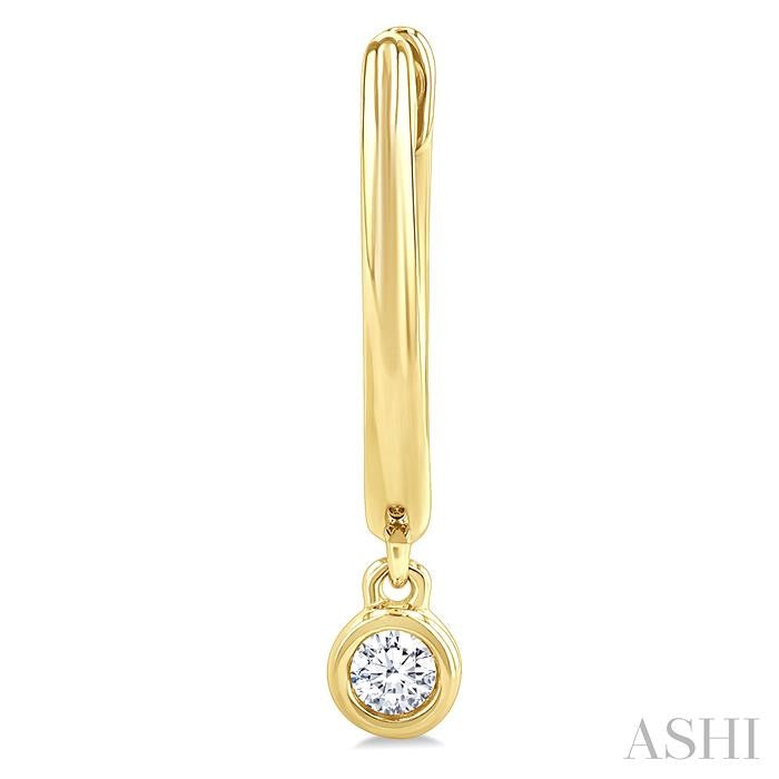 Bezel Set Petite Diamond Huggie Fashion Earrings