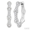 Petite Diamond Bamboo Huggie Fashion Earrings