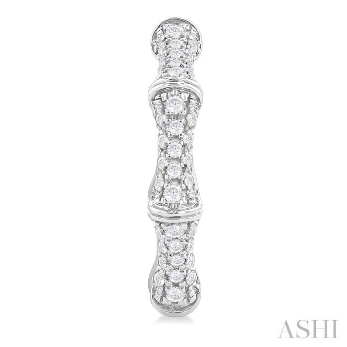 Petite Diamond Bamboo Huggie Fashion Earrings