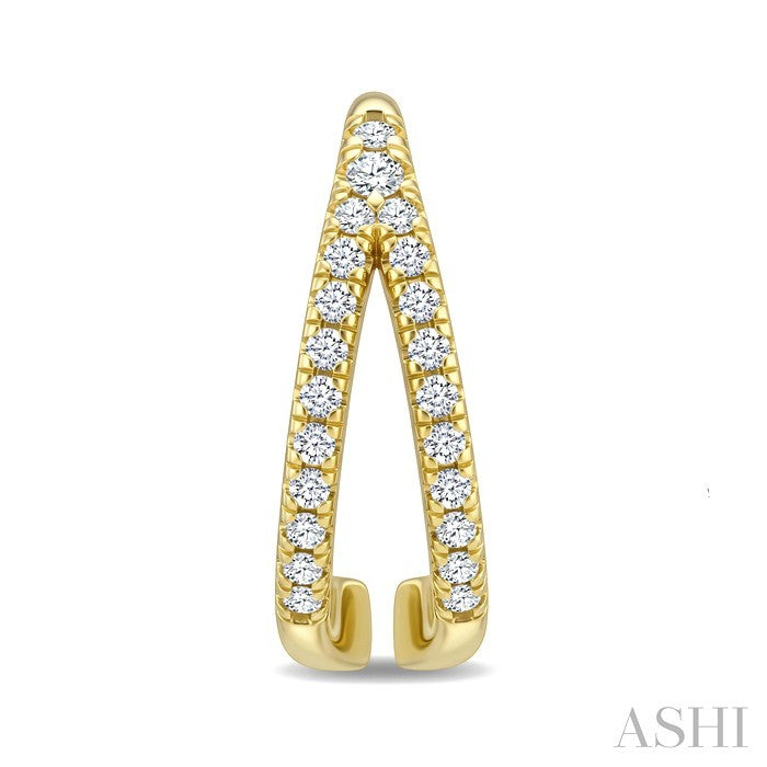 Petite Diamond Fashion Huggie Cuff Earrings