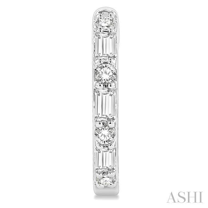 Baguette Petite Diamond Fashion Huggie Earrings