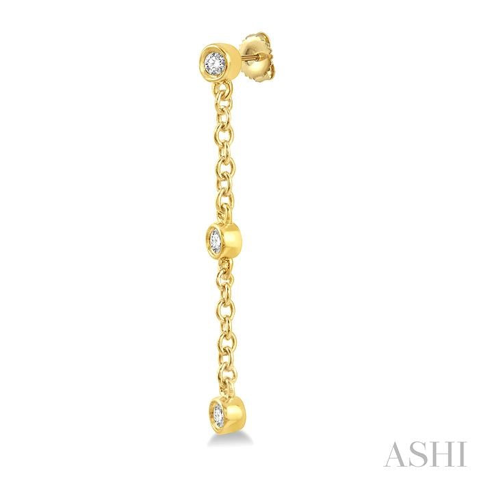 Diamond Station Long Chain Earrings