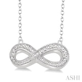 1/50 ctw Round Cut Diamond Infinity Pendant in Sterling Silver with Chain