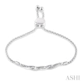 1/20 ctw Infinity Swirl Round Cut Diamond Sterling Silver Lariat Bracelet