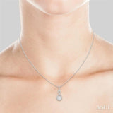 1/4 ctw Winding Round Cut Diamond Lovebright Pendant With Link Chain in 14K White Gold