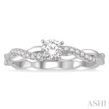1/10 ctw Round Center Semi-Mount Diamond Engagement Ring in 14K White Gold