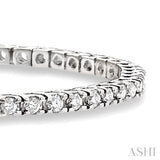 3 Ctw Square Shape Round Cut Diamond Tennis Bracelet in 14K White Gold