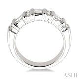 1.00 ctw Baguette and Round Cut Diamond Fashion Band in 14K White Gold