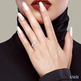 3/4 Ctw Pear and Oval Cut Diamond Ladies Engagement Ring With 1/2 Ct Oval Cut Center Stone in 14K White Gold