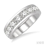 2.00 ctw Channel Set 11 Stone Round Cut Diamond Wedding Band in 14K White Gold