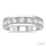 2.00 ctw Channel Set 11 Stone Round Cut Diamond Wedding Band in 14K White Gold