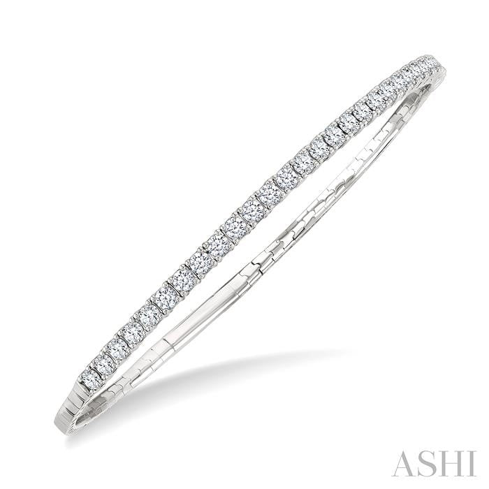 Diamond Halfway Straight Flex Bangle