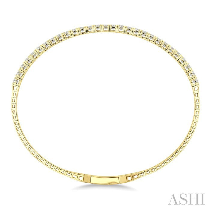 Diamond Halfway Straight Flex Bangle
