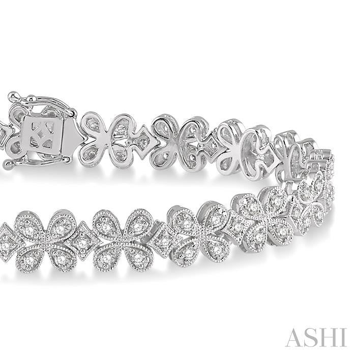Floral Link Diamond Bracelet