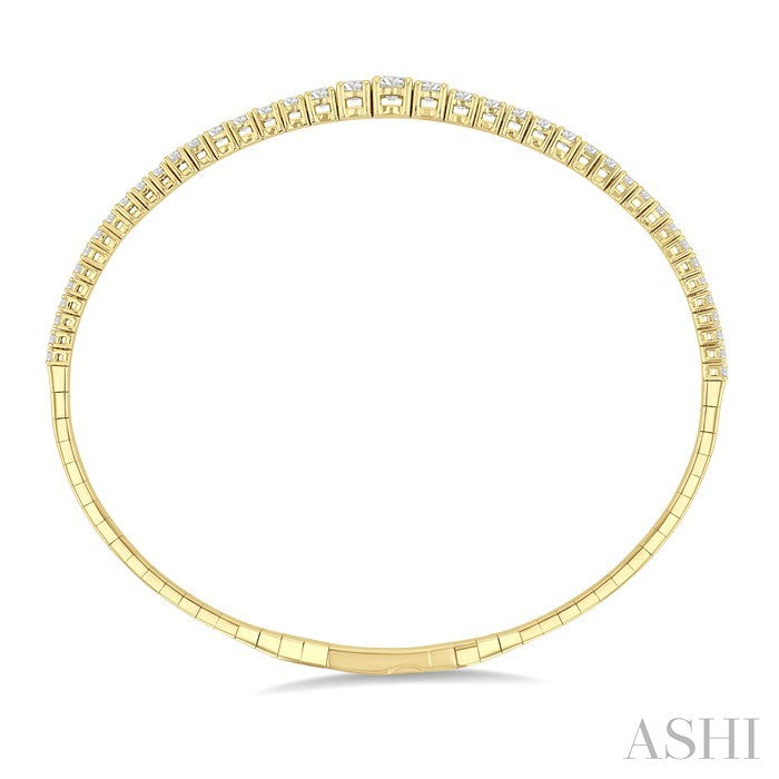 Diamond Halfway Graduated Flex Bangle