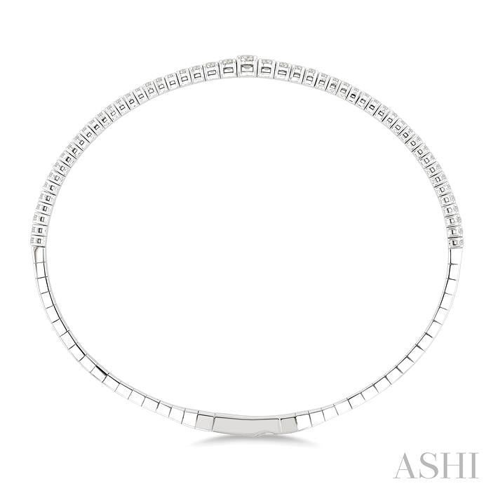 Diamond Halfway Graduated Flex Bangle