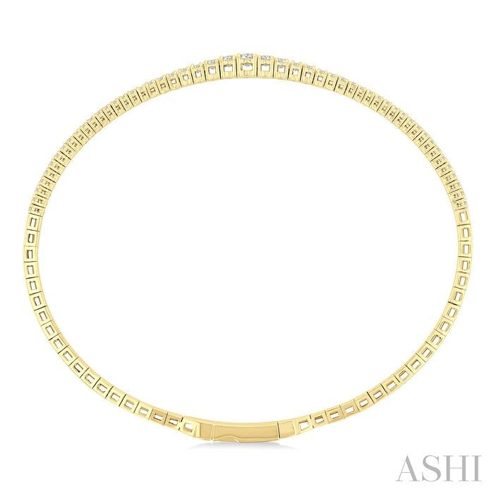 Diamond Halfway Graduated Flex Bangle