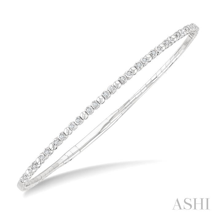 Diamond Halfway Bezel Bubble Flex Bangle