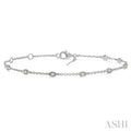 Marquise Shape Diamond Station Chain Bracelet