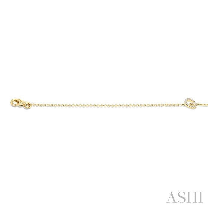 Block 'G' Initial Diamond Chain Bracelet