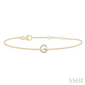 Block 'G' Initial Diamond Chain Bracelet