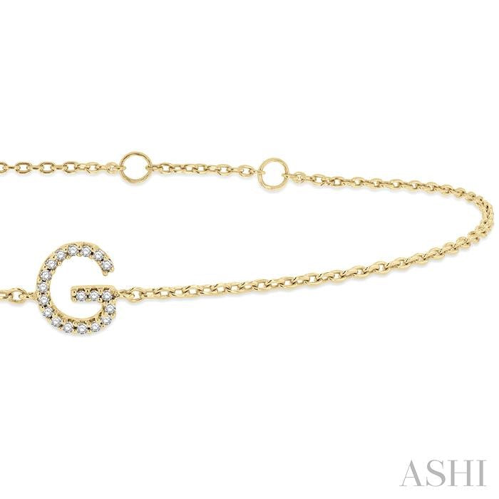 Block 'G' Initial Diamond Chain Bracelet