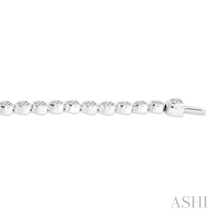 Pear Shape East-West Bezel Set Diamond Tennis Bracelet