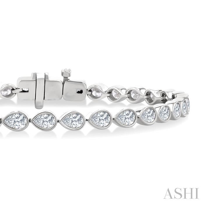 Pear Shape East-West Bezel Set Diamond Tennis Bracelet