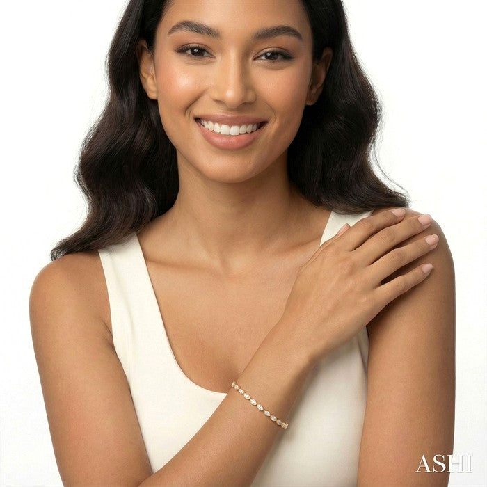 Marquise Shape East-West Bezel Set Diamond Tennis Bracelet