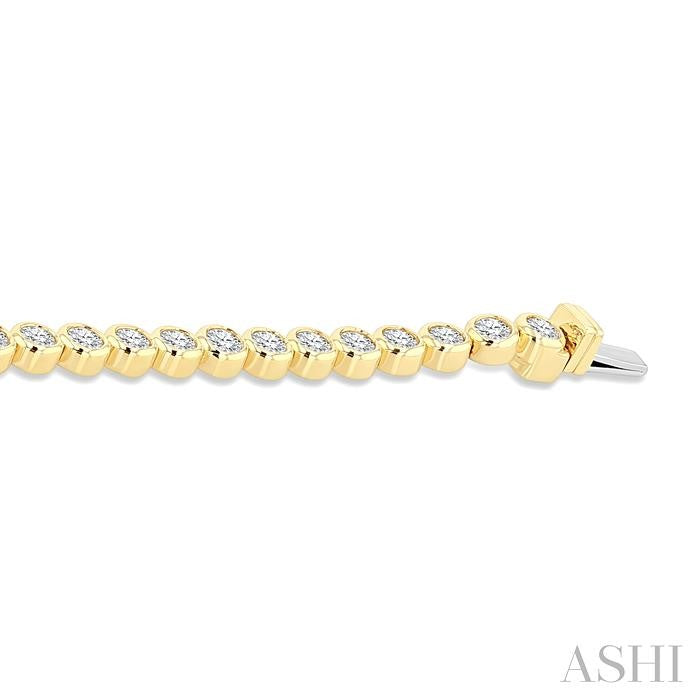 Round Shape Bezel Set Diamond Tennis Bracelet