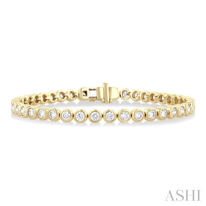 Round Shape Bezel Set Diamond Tennis Bracelet