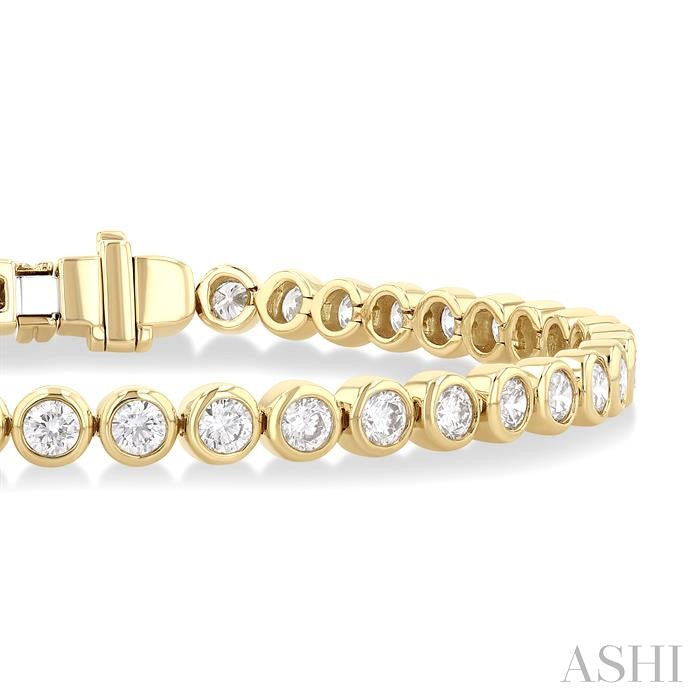 Round Shape Bezel Set Diamond Tennis Bracelet