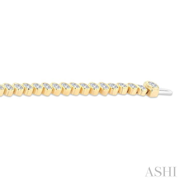 Oval Shape North-South Bezel Set Diamond Tennis Bracelet