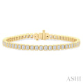 Emerald Shape North-South Bezel Set Diamond Tennis Bracelet