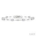 Emerald Shape Bezel Set Diamond Bracelet