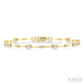 Emerald Shape Bezel Set Diamond Bracelet