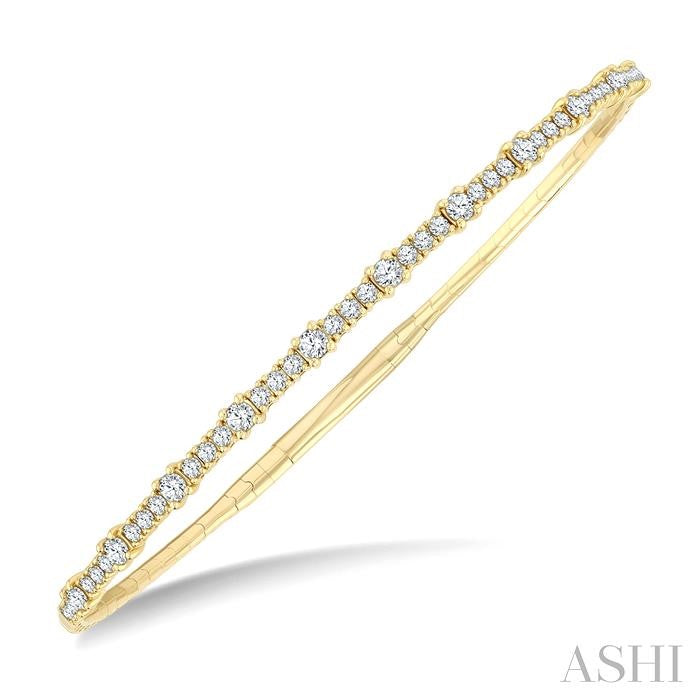 Halfway Diamond Prong-Set Flex Bangle