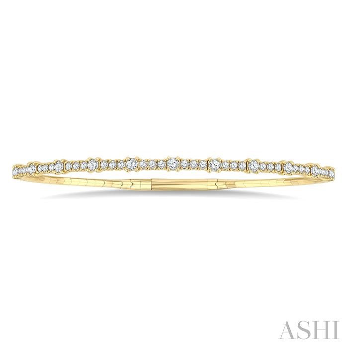 Halfway Diamond Prong-Set Flex Bangle