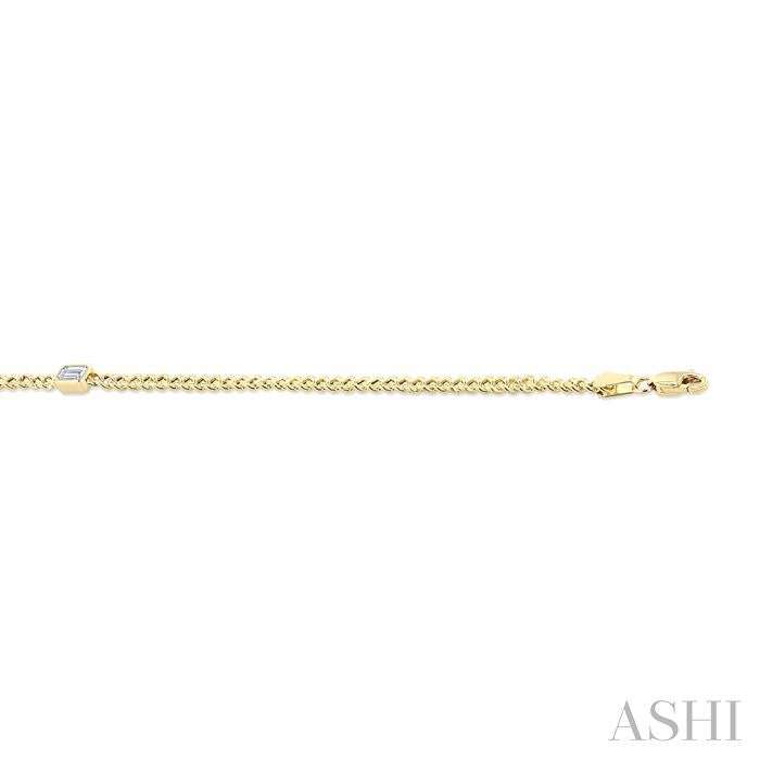 Emerald Shape Curb Diamond Fashion Bracelet