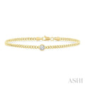 Round Shape Curb Diamond Fashion Bracelet