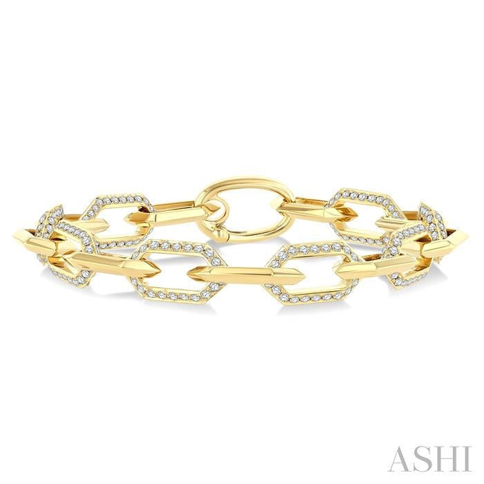 Aeris Gold Hexagon Shape Link Diamond Fashion Bracelet