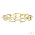 Aeris Gold Hexagon Shape Link Diamond Fashion Bracelet