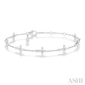 Cross Petite Diamond Fashion Station Chain Bracelet