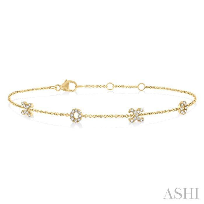 X & O Diamond Station Chain Bracelet