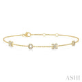 X & O Diamond Station Chain Bracelet